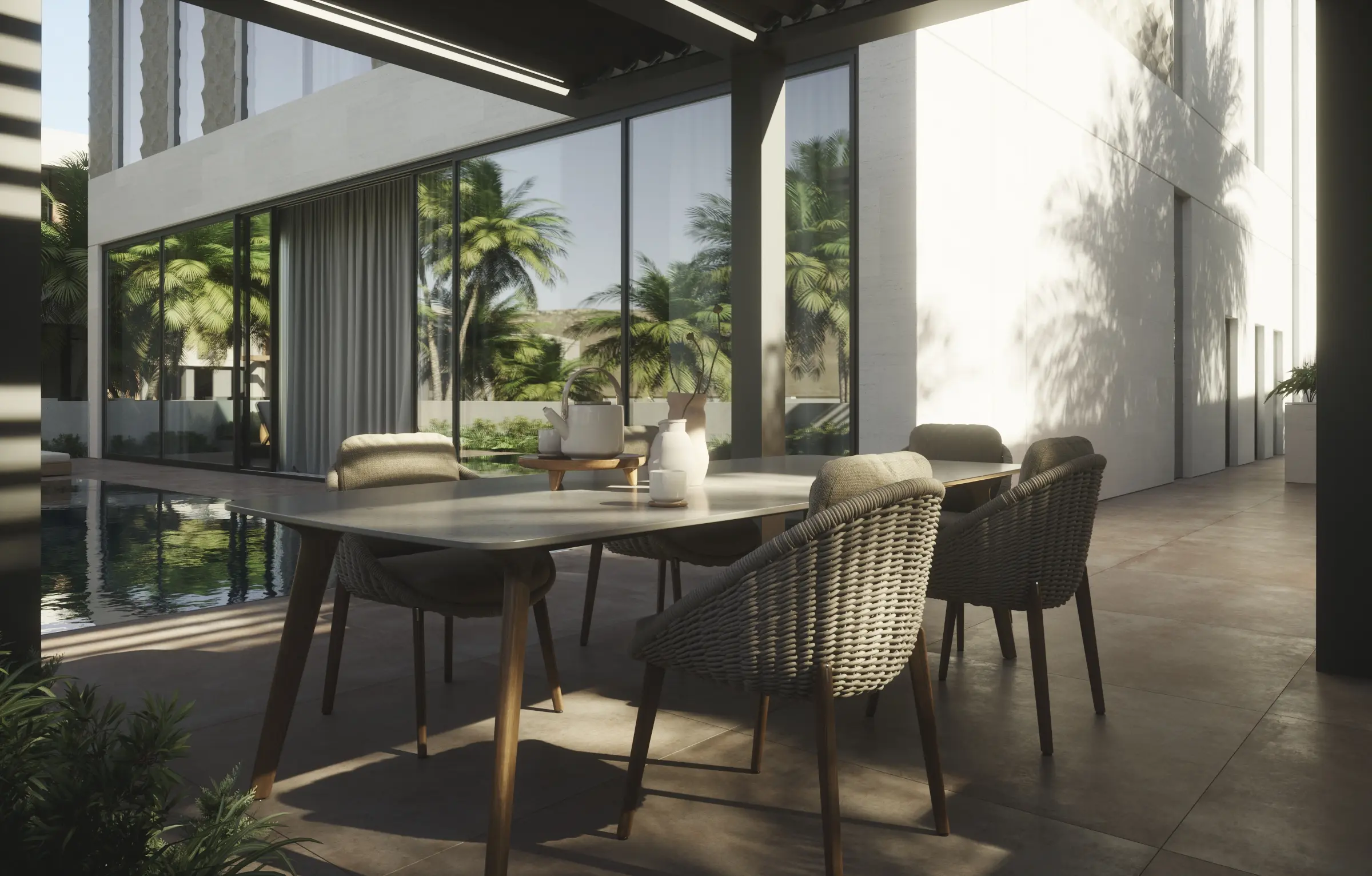 Poolside dining
